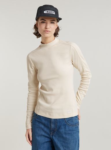 Slim Rib Mock Top